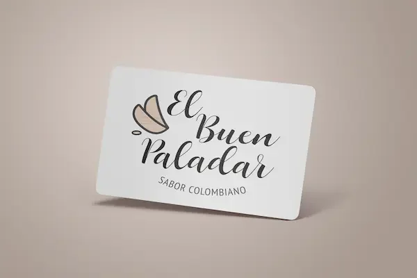 Logotipo de empresa aplicado sobre un soporte de presentación
